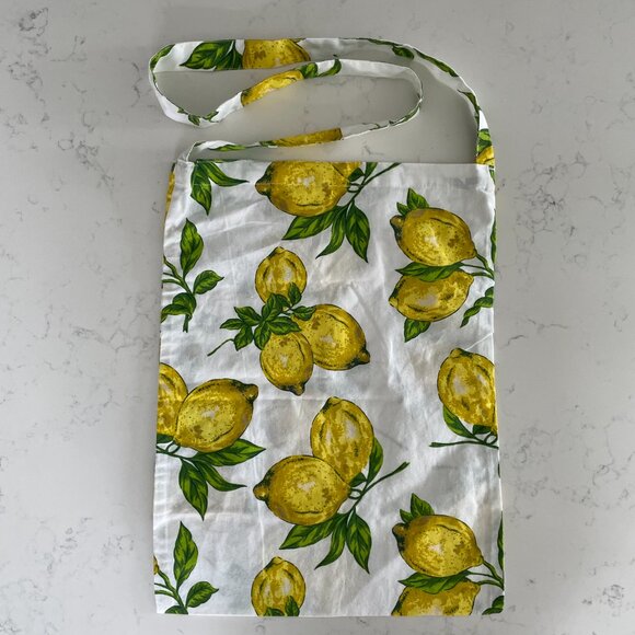 April Cornell Lemon Print Tote Shopping Bag Crossbody/Shoulder Wht Yel Grn NWOT - Picture 3 of 7